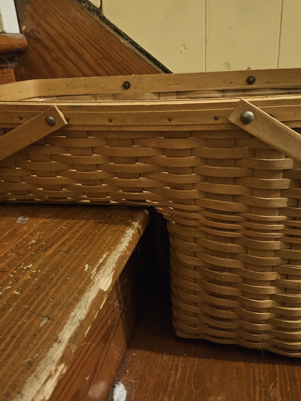 Longaberger Woven Stair Basket in Natural Brown